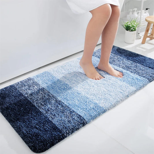 AMBIENCE PRODUCTS Shower Rug Non-Slip Bath Mat Super Absorbent Luxury Bathroom Carpet Soft Microfiber Foot Rug Floor Bedroom Home Stone Rug